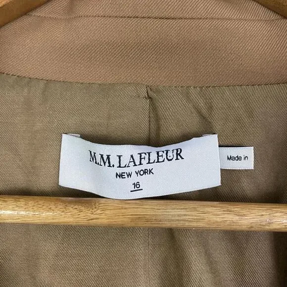 MM LAFLEUR camel brown Yiyan wool single breasted classic blazer sz 16